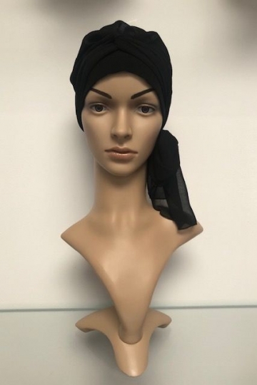 Šátek s dlouhým vázáním černý