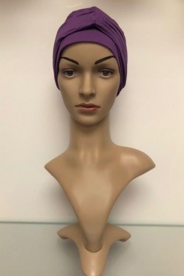 Bambusový turban s čelenkou Purple