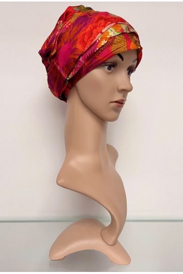 Hedvábný turban Bouquet -Pink